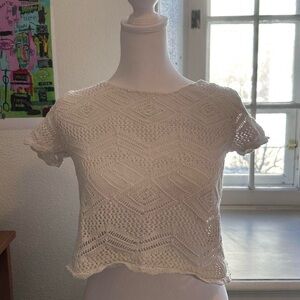 White Crochet Top